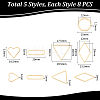40Pcs 5 Styles Brass Linking Rings KK-UN0002-97-2