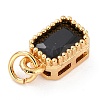 Real 18K Gold Plated Brass Inlaid Cubic Zirconia Charms LS-ZIRC-L100-075G-07-4