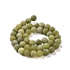 Round Frosted Natural TaiWan Jade Bead Strands G-M248-8mm-02-3