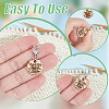 16Pcs 2 Style Flower with Word Wood M1R/M1L Pendant Locking Stitch Markers HJEW-AB00646-5