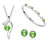 Rhinestone Twist Pendant Necklace & Diamond Bangle & Stud Earrings JEW101B-1