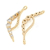 Rack Plating Brass Micro Pave Clear Cubic Zirconia Charms KK-F089-06G-2