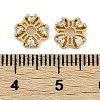 Brass Micro Pave Clear Cubic Zirconia Bead Caps KK-I719-06G-3