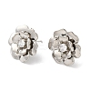 Rack Plating Brass Micro Pave Clear Cubic Zirconia Stud Earrings EJEW-U012-01B-P-2