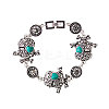 Pirate Style Skull Alloy Turquoise Jewelry Sets SJEW-N0001-024-3