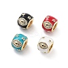 Eye & Star Pattern Rack Plating Brass Micro Pave Cubic Zirconia European Beads with Enamel KK-G512-01G-1