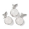 Natural Quartz Crystal Round Pendants G-G207-01P-08-1