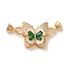 Brass Micro Pave Cubic Zirconia Fold Over Clasps KK-A227-36G-1