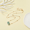 Natural Green Aventurine Raw Stone Pendant Necklace for Women NJEW-JN03781-01-5