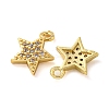 Rack Plating Brass Micro Pave Clear Cubic Zirconia Charms KK-Z045-12G-2