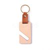 Wooden & Imitation Leather Pendant Keychain PW23041897512-1