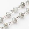 Faceted Electroplate Glass Handmade Beaded Chains AJEW-JB00306-03-1