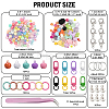 DIY Heart & Flower & Round Acrylic Beads & Alloy Keychain Making Kits DIY-YW0010-88-3
