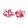 Christmas UV Plating Printed Opaque Acrylic Beads MACR-N018-06A-2