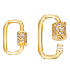 2Pcs 2 Colors 925 Sterling Silver Rhinestone Screw Carabiner Lock Charms STER-GA0001-17G-1