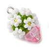 Beaded Flower Potted Charms PALLOY-MZ00446-02-3