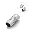 Tarnish Resistant Smooth 304 Stainless Steel Column Magnetic Clasps with Glue-in Ends LS-STAS-E089-33F-1