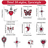 20Pcs 10 Styles Gothic Alloy Enamel Pendants FIND-SC0021-76-2