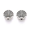 Tibetan Style Textured Alloy Beads TIBEB-T004-01AS-1