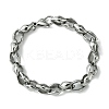 304 Stainless Steel Rhombus Link Chain Bracelets for Women Men BJEW-C063-09AS-1