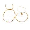 Colorful Miyuki & Imitation Pearl Braided Bead Bracelet Set WC1119-1