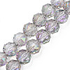 Electroplate Transparent Glass Beads Strands EGLA-N002-34B-C06-1