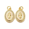 Brass Micro Pave Cubic Zirconia with Synthetic Opal Pendants KK-D096-03A-02-1