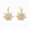 Brass Micro Pave Clear Cubic Zirconia Pendants X-KK-S356-159G-NF-1