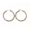 Non-Tarnish 304 Stainless Steel Twist Rope Hoop Earrings for Women EJEW-C011-03P-1