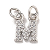 Initial Letter Brass with Cubic Zirconia Charms KK-Q814-26M-P-1