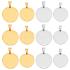 12Pcs 4 Styles 304 Stainless Steel Pendants STAS-WR0001-16-1