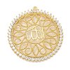 Rack Plating Brass Micro Pave Clear Cubic Zirconia Pendants KK-L224-009G-1