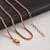 Brass Sterling Silver Chains Necklaces for Women NJEW-D302-25RG-2