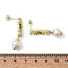 Round Brass Micro Pave Cubic Zirconia Dangle Stud Earrings EJEW-L311-01G-02-5