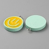 Opaque Resin Enamel Pendants LS-RESI-WH0036-20F-1