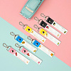 PU Leather & Cotton Name Marker Keychain AJEW-WH0514-015-4