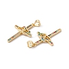 Rack Plating Brass Micro Pave Cubic Zirconia Pendants ZIRC-C040-45G-01-3
