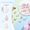 30Pcs 3 Styles Electroplated Glass Pearl Pendants PALLOY-YW00111-3