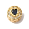 Heart Real 18K Gold Plated Brass Micro Pave Cubic Zirconia European Beads KK-G511-01G-02-1