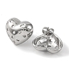 304 Stainless Steel Hollow Heart Stud Earrings EJEW-D281-01S-2
