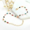 Christmas Brass Evil Eye Enamel Link Chain Anklets for Women WGC2D50-02-2