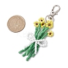 Bouquet Glass Seed Beaded Pendant Decoration HJEW-JM02561-01-3