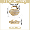 2Pcs Brass Micro Pave Cubic Zirconia Pendants ZIRC-LP0001-47-2