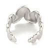 Non-Tarnish Wave 304 Stainless Steel Open Cuff Finger Rings for Women RJEW-P114-01P-3