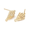 Brass Micro Pave Cubic Zirconia Stud Earring Findings KK-Z094-13G-2