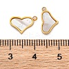 Ion Plating(IP) 304 Stainless Steel Pave Natural Shell Charms STAS-Z100-01G-03-3