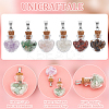 12Pcs 6 Styles Natural Mixed Gemstone Chip Heart Glass Bottle Pendants PALLOY-UN00001-4