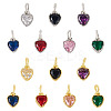 14Pcs 14 Colors Brass Pave Cubic Zirconia Pendants KK-TA0002-08-2