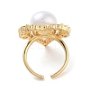 Heart Brass Micro Pave Clear Cubic Zirconia Open Cuff Ring for Women RJEW-C102-03G-3
