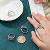  4Pcs Adjustable Brass Micro Pave Clear Cubic Zirconia Finger Ring Components ZIRC-NB0002-06P-3